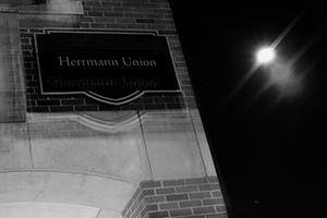 A distorted sign advertising the hermann union