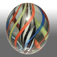 a complex marble with many colors converging into a black and white cylindrical center