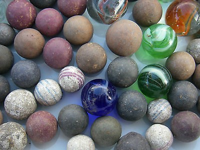 a collection of marbles from different time periods