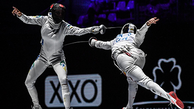 A Fencing match between Brazil and China